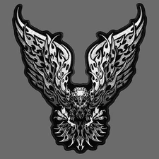 Tribal Eagle Embroidered 12 Inches Jacket, Vest Back Biker Patch XL