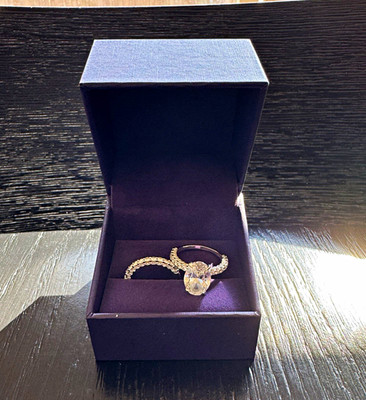 Vera Wang Love 14K White Gold Lab Created Oval Diamond Ring Set 7.23CTW F/VS2