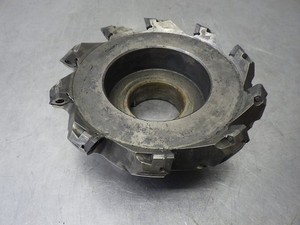 Seco Indexable 6" Face Mill 2" Arbor R220.53-0.600-12-10 w/ 10 Carbide Inserts