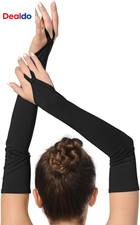 Adult Unisex Elbow Length Spandex Fingerless Long Gloves Costume Glove One Size
