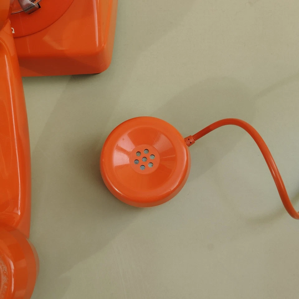 Telephone orange vintage · Socotel S63 · rotatif ancien - Photo 4/4