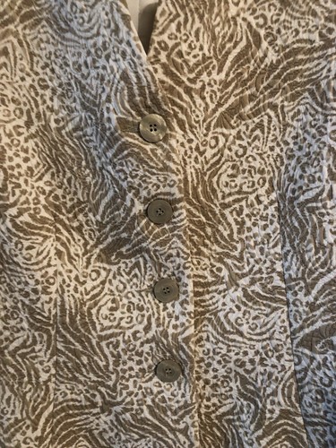 Talbots Blazer Fits L-12P Taupe White Animal Print Perfect Careerwear Corpcore - Picture 3 of 6