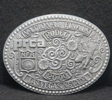 XD05118 VINTAGE 2000 PRCA NATIONAL FINALS RODEO WESTERN EVENT MENS BELT BUCKLE