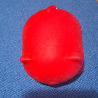 Red Rubber Squeeze Ball Stress Reliever, Squeezable, 3in x 3in x 3in