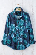 Coldwater Creek Bright Botanicals No-Iron Shirt, All Size