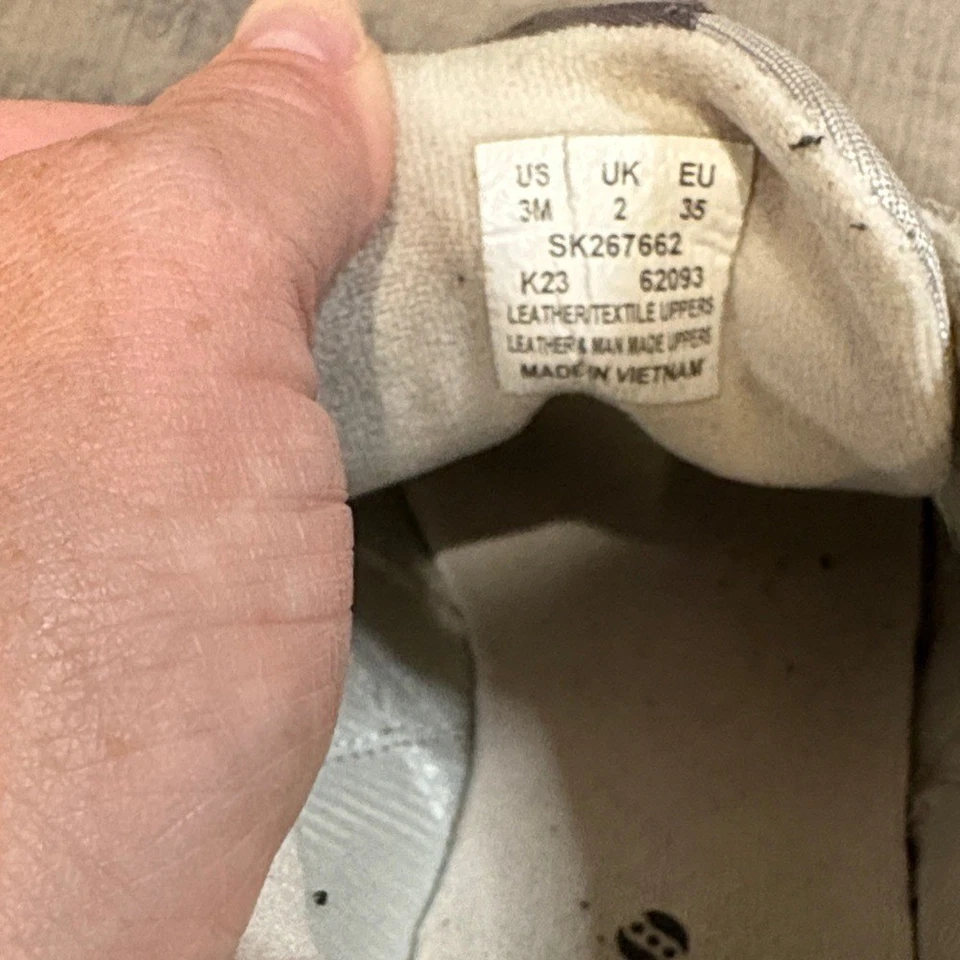 Saucony Shadow Suede Athletic Shoes Gray Cream Orange/Red GUC Youth 3 - Image 3 of 4