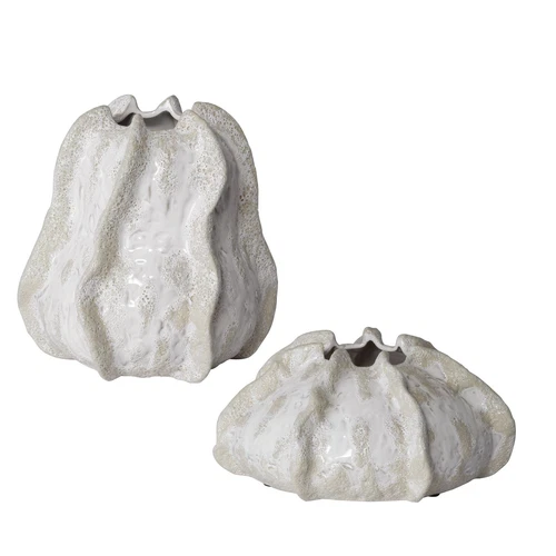 Uttermost Urchin Textured Ivory Vases S/2 - Picture 1 of 1