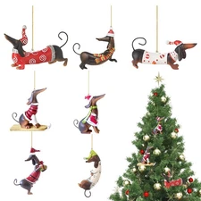 Dachshunds Dog Christmas Tree Ornament Christmas Tree Pendants Hanging Pendants
