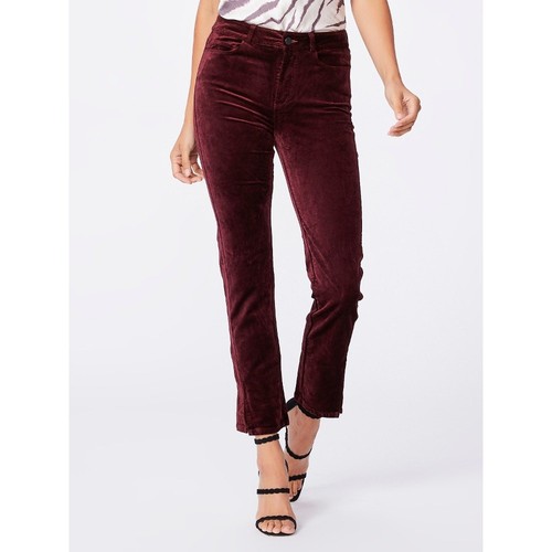 Paige EUC Women’s Cindy Straight Velvet Pants Deep Ruby Sz 26 Red