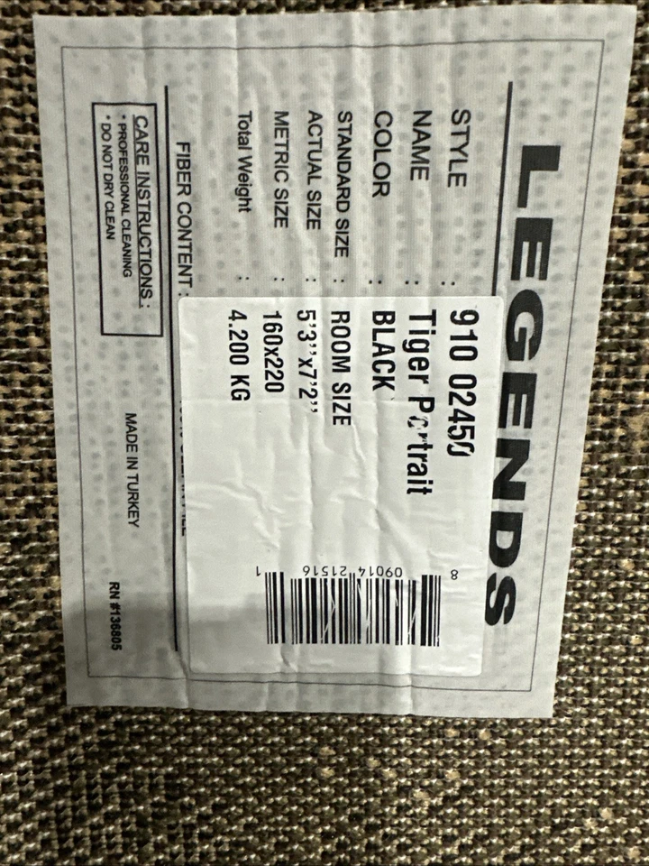 5x8 lightweight tiger at the moon Rug - Image 4 of 4