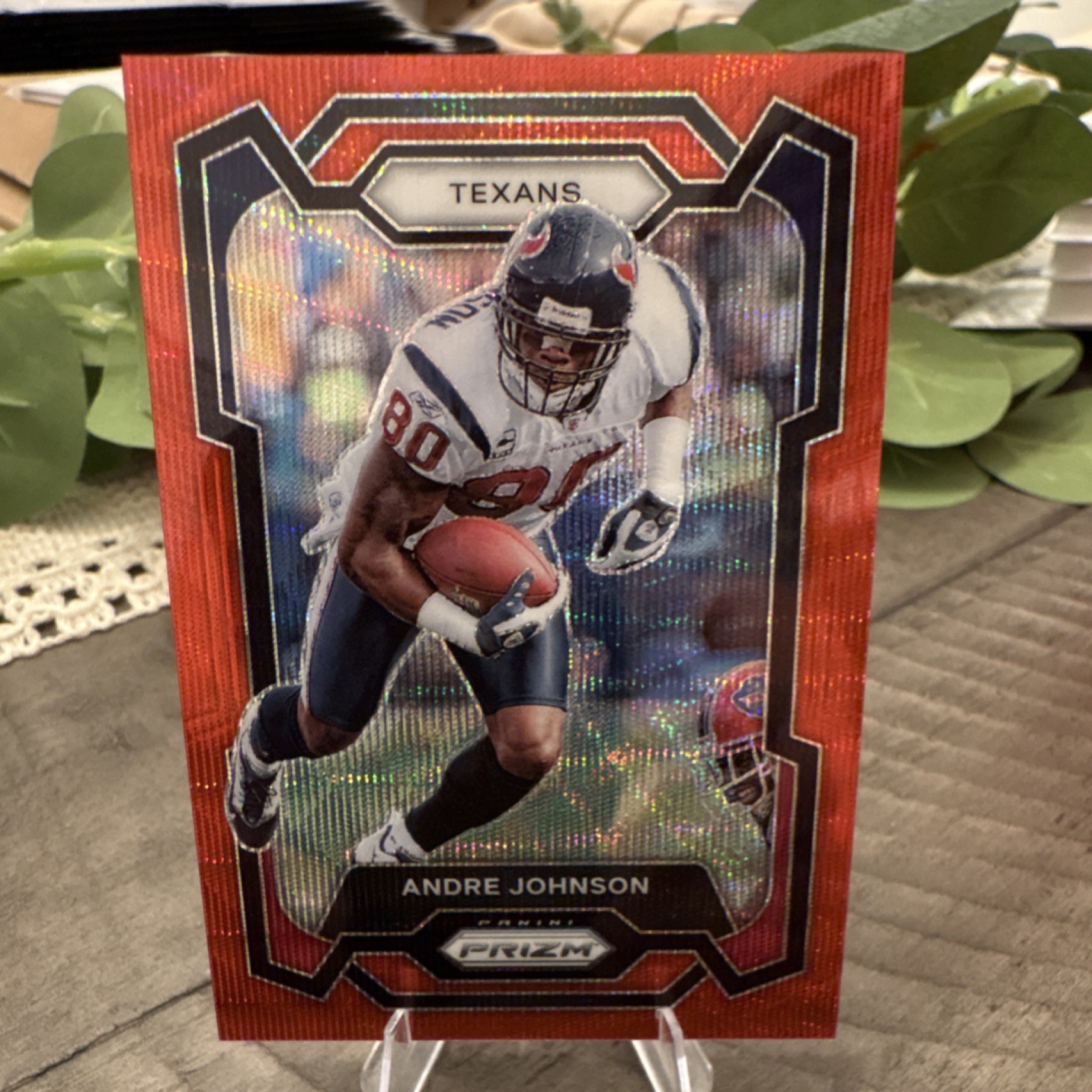 Panini Prizm 2023 Andre Johnson Red Wave Prizm Texans #121 /149