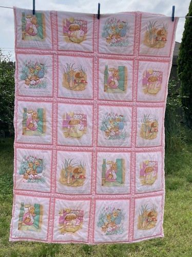Frederick Warne Unfinished Quilt Peter Rabbit Beatrix Potter PINK 1985 Read - Picture 6 of 16
