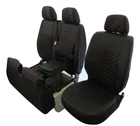 Seat Covers 2+1 BLACK ECO LEATHER RED THREADS for FIAT DUCATO 2023 LHD