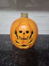 Vintage Electric LightUp Jack-O-Lantern Pumpkin Halloween Skeleton Face