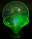Vintage Federal Green Uranium Glass Sherbet Cups ~ Set of 2 ~ Marked ~ GLOW!