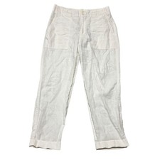 Lauren Ralph Lauren Women's White Linen Blend Cropped Pants Size 6