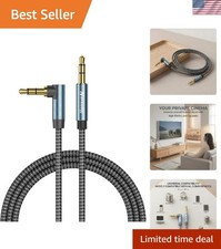 Durable 10ft 3.5mm AUX Cord with Gold-Plated Connectors for Reliable Sound