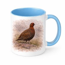 Brew Crew Gifts Grouse Mug, Watercolour British Wildlife Bird Design, White Cera