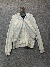 Michael Kors Full Zip Hoodie Jacket Men's Gray Waffle Knit Long Sleeve - Large