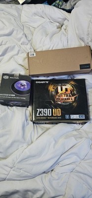 GIGABYTE Z390 UD Motherboard,Cooler Master G100M CPU Cooler and RGB fan and ram