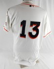 2012-18 Miami Marlins #13 Game Used White Jersey 44 764 — photo 2