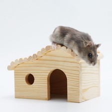 Hamsterhaus aus Holz, Nest, Hamsterh&uuml;tte f&uuml;r Kleintiere, Goldhamster, M&auml;use
