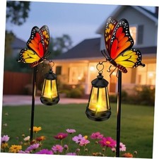 Solar Lights Outdoor Waterproof 2 Packs 2 Packs Butterfly with Solar Lights