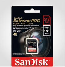 SanDisk 512GB Extreme PRO SDXC UHS-I Memory Card 170MB/s 4K UHD V30 SD Card