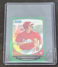 2013 Bowman Chrome Carlos Tocci Mini Chrome Green Refractor #17/75 Phillies SP