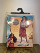 Disney Moana 2 Costume For Kids - Medium 8-10  Includes Dress Necklace Anklet
