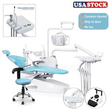 Dental Unit Chair Computer Controlled DC Motor Hard Leather Tray+Doctor Stool