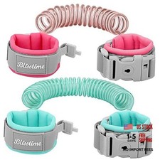 Toddler Leash, 2 Pack Kid Leash Anti Lost Wrist Link with Key Mint Green Pink