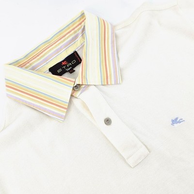 etro milano cotton polo shirt men sz XXL  light yellow NWOT Multicolor Collar