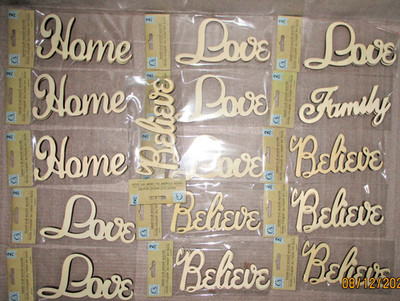 Crafters Square Laser-Cut Wood Words (lot of 32 Words)