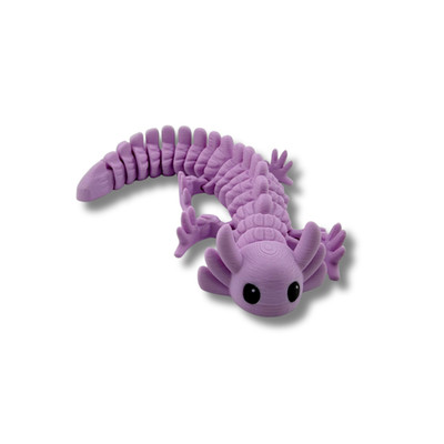 BuildInk Articulated Axolotl Purple 8 Inch 3D Printed Flexible Figure