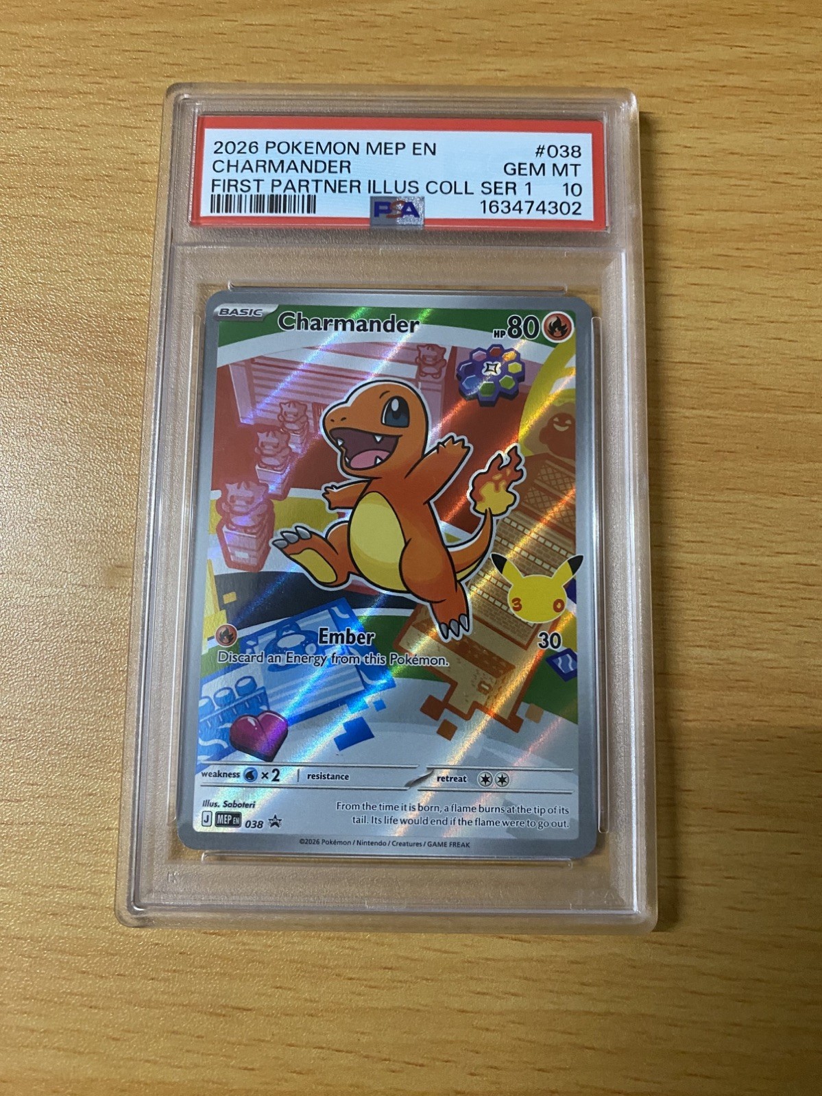 Pokemon Charmander MEP First Partner Illustration Coll Series 1 #038 PSA 10 Gem