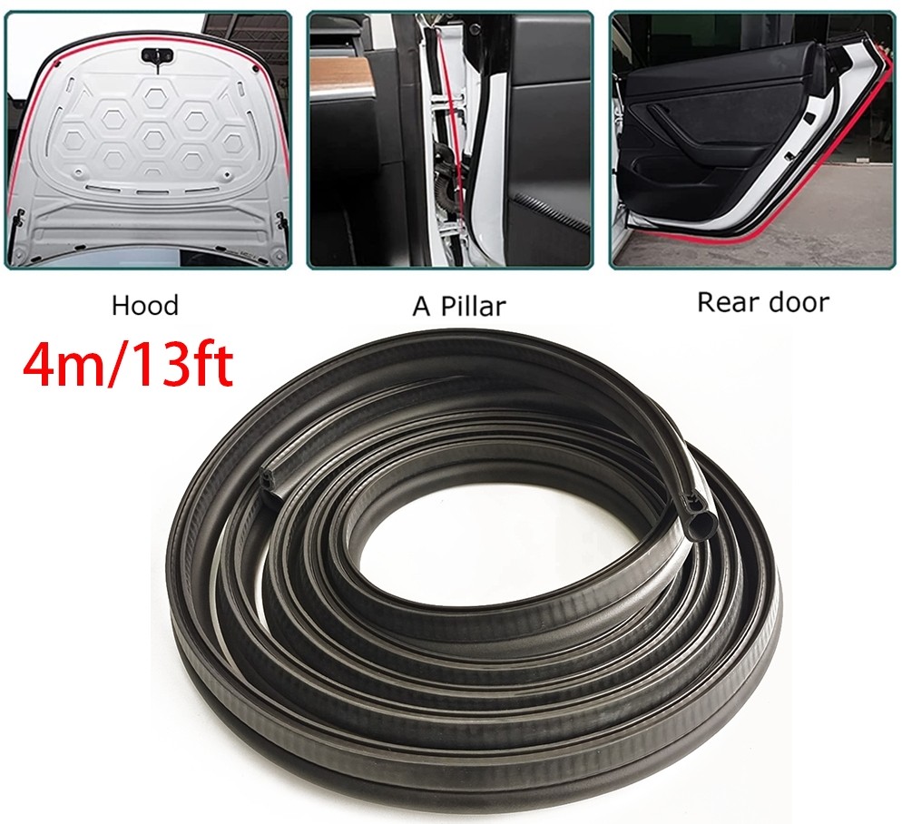 13ft Car Door Weather Stripping Rubber Seal Bonnet Trunk Hood Edge Sealing Strip