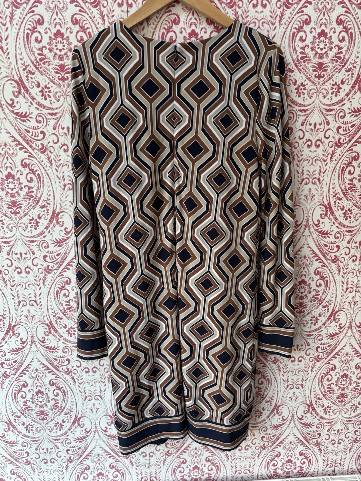 Abito da giorno Michael Kors elasticizzato manica lunga stampa geometrica taglia small