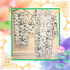 Brand New Ethnic Women's Co-Ord Set with embroidery  Print - Green  White