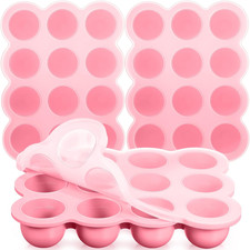 3 Pcs Baby Food Storage Container 12 Cup Silicone Baby Food Freezer Tray with Li