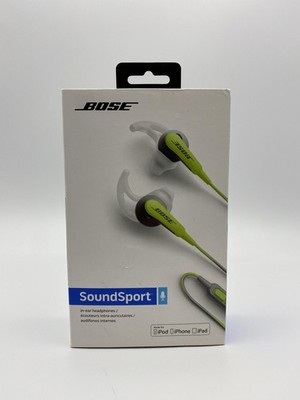 Boxed Bose SoundSport IE Wired Headphones for Apple - Energy Green