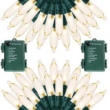 Battery Operated Christmas Lights 28Ft 80 LED String Lights 8 Modes with Timer