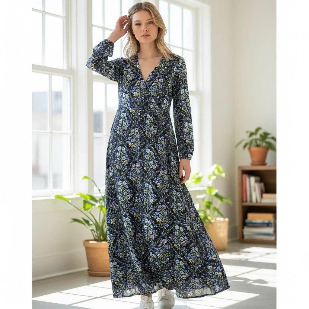 Western Maxi Long Western Dresses Online Turquoise Western Maxi Dress Long  Sleeve Cowboy Print Dress Small