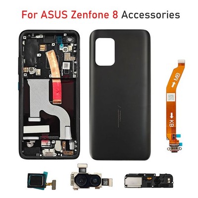 Für Asus Zenfone 8 Mittelrahmen/Heckdeckel/Lautsprecher/Ladeanschluss/Kameramodul