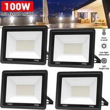 4pcs 100W LED Flood Light Outdoor Garden Lamp Yard Security Landscape Spotlight