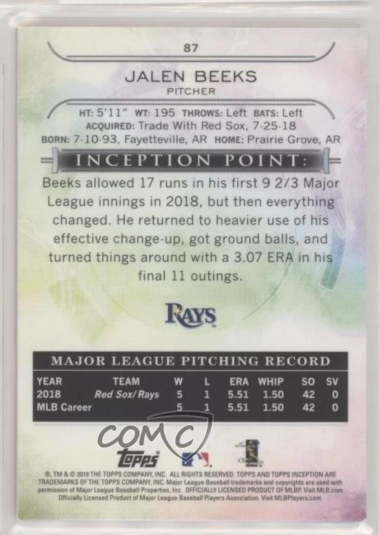 2019 Topps Inception Red /75 Jalen Beeks #87 Rookie RC - Image 2 of 2