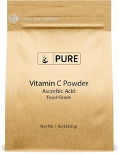 PURE ORIGINAL INGREDIENTS Vitamin C Powder 1 lb Ascorbic Acid, Non GMO, Dietar
