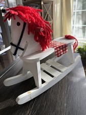 Red And White Wood Rocking Horse, Small