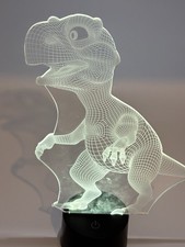 Tyrannosaurus Rex T-Rex Dinosaur LED Night Light 7 Colors, 6 inch Display