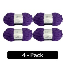 Chunky Chenille Yarn, 31.7 yd, Bright Purple, 100 Polyester, Super Bulky, Pack